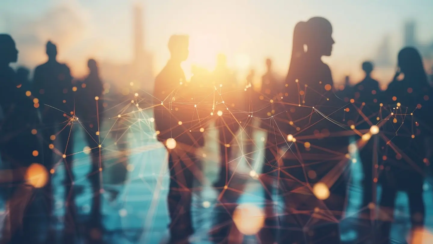 Global network representing connected suppliers and business partners